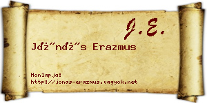 Jónás Erazmus névjegykártya