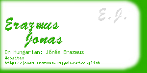 erazmus jonas business card