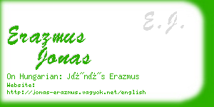 erazmus jonas business card